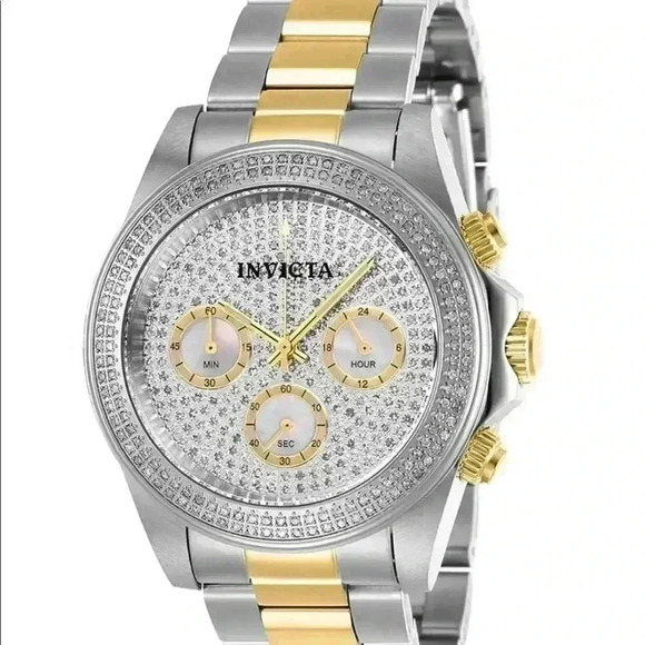 INVICTA SPEEDWAY PAVE DIAMOND, SS/GOLD WATCH  - Picture 2 of 6